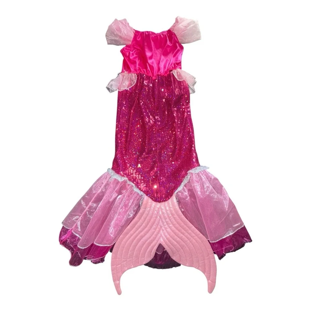 Gillian's Closet Pink Mermaid‎ Costume Dress Girls Size 6X Sequi